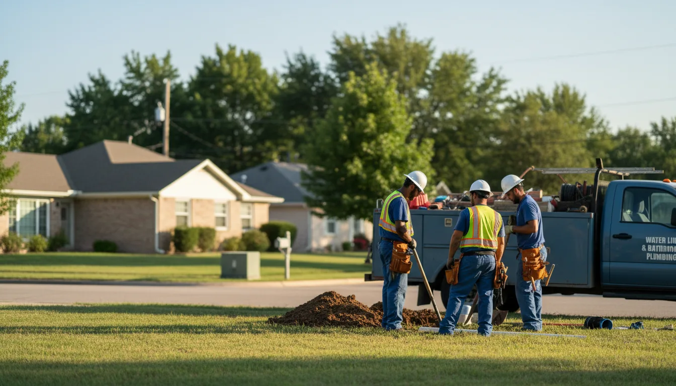 Residential water line and bathroom plumbing service in Fairfield, IL